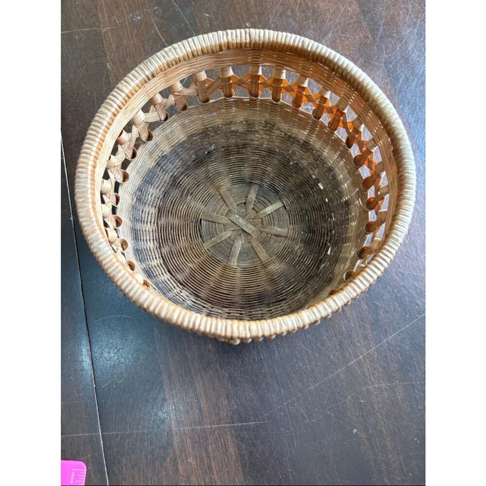 Handwoven Natural Brown Wicker Basket